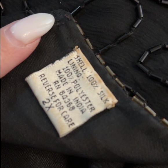 Vintage Silk Beaded Woman’s Top Blouse Size 2X Made In India - Picture 2 of 4